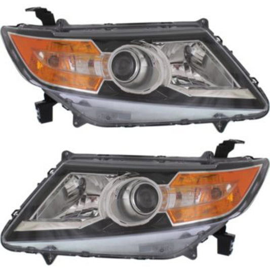Driver and Passenger Side Headlights for Honda Odyssey 2014-2017 Halogen W Bulbs
