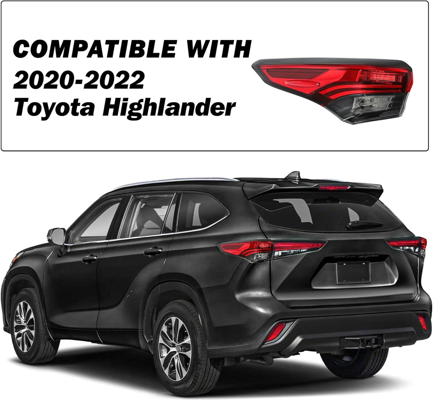 2020-2022 Toyota Highlander Outer Tail Lights Pair