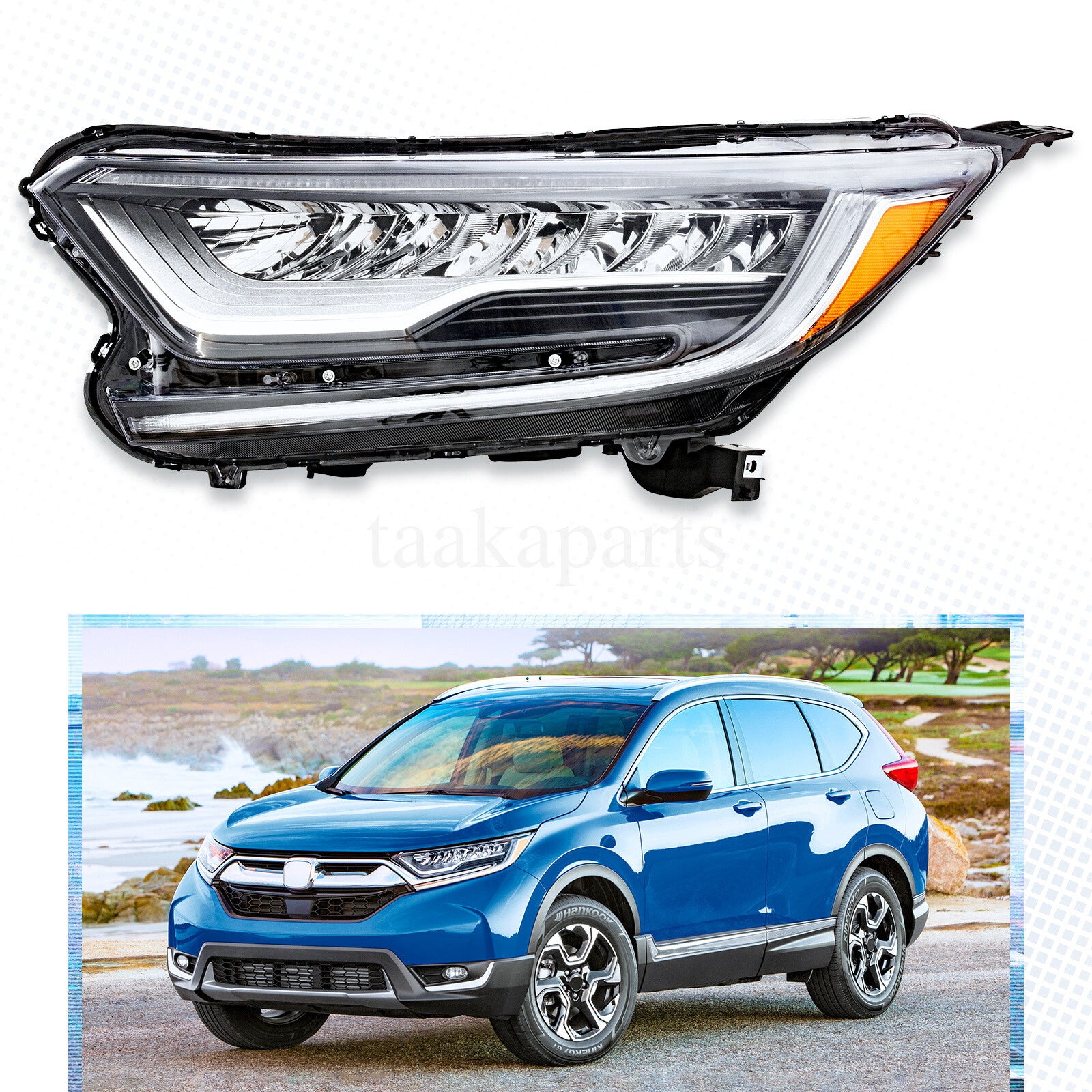 Full LED Headlight Headlamp LH Left Driver for 2017-2021 2022 Honda CRV CR-V