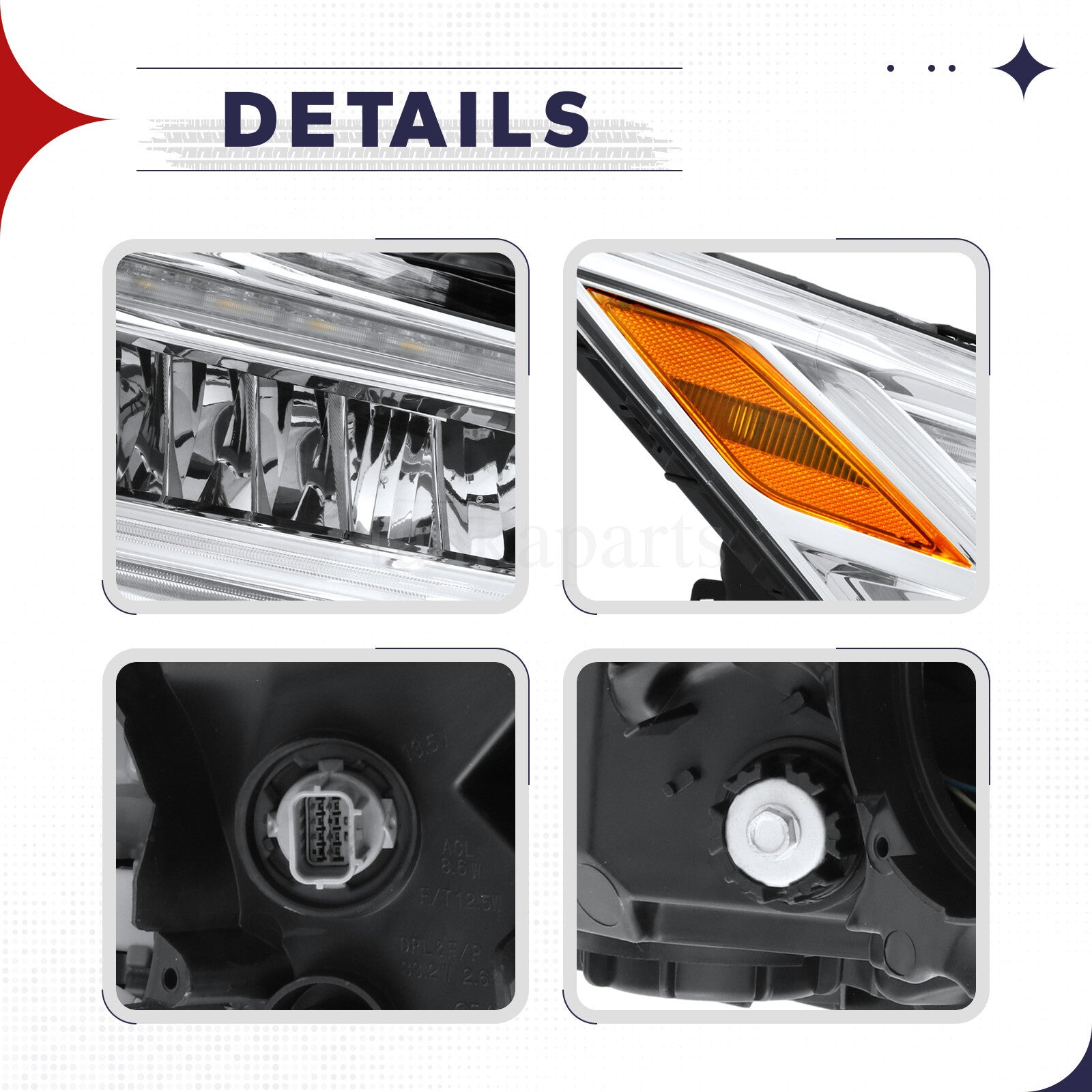 Full LED Headlights Headlamps Pair for Honda Accord Sedan 9Th Gen 2016 2017