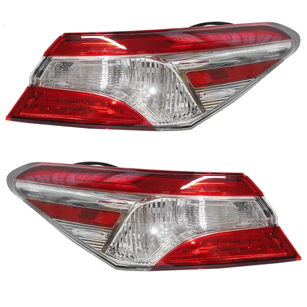 2018-2020 Toyota Camry Outer Tail Lights Pair Red/Clear – DOT Approved