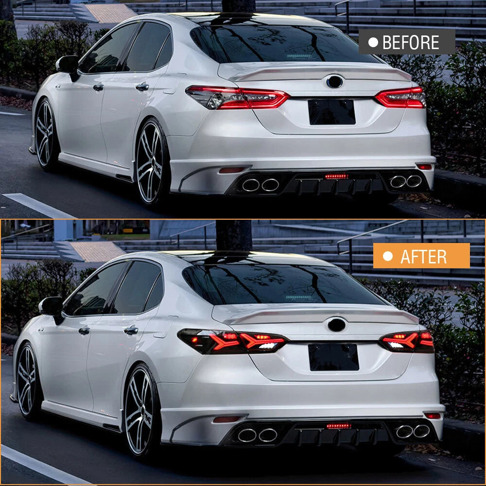 2018-2025 Toyota Camry LED Sequential Tail Lights Smoked Pair – DOT/SAE Approved Startup Animation