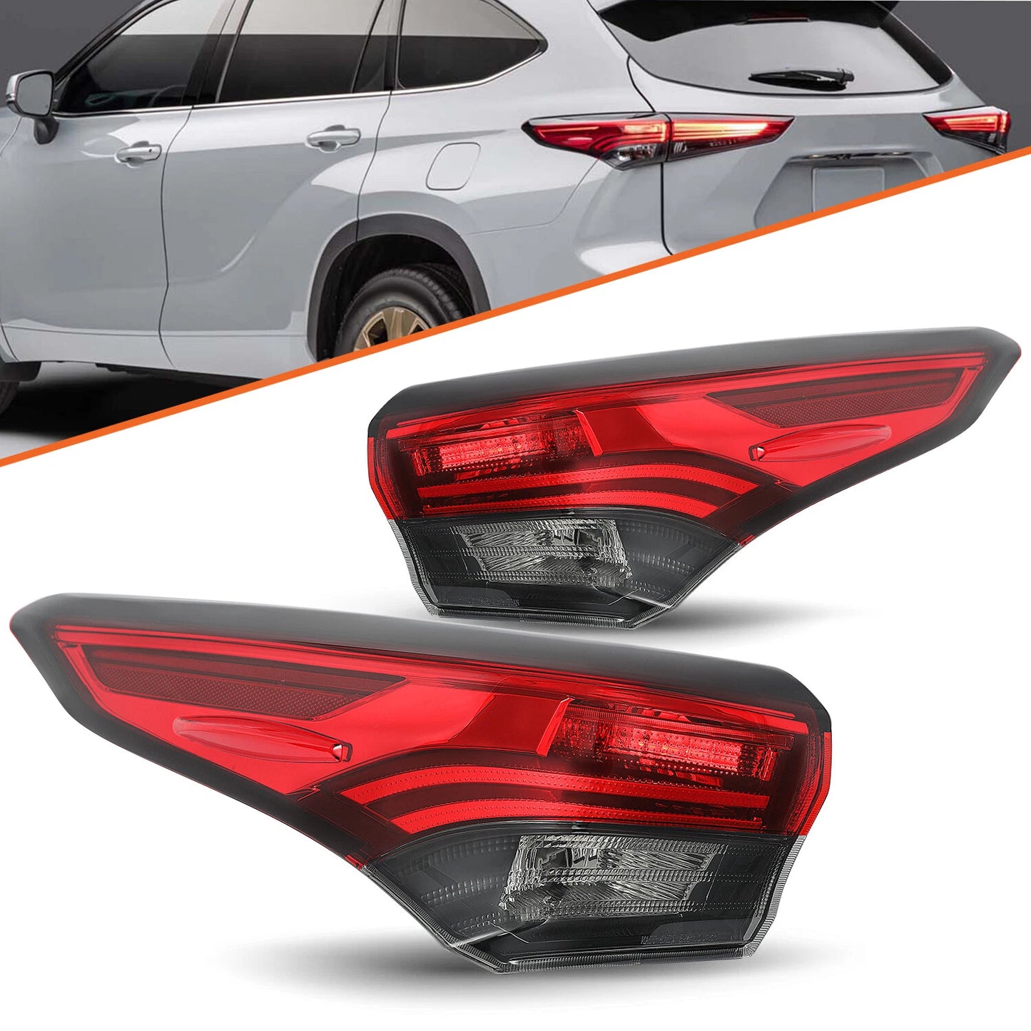 2020-2022 Toyota Highlander Outer Tail Lights Pair